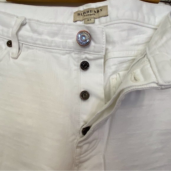 Burberry London white jeans 38 button fly 100% cotton straight legs - Picture 3 of 15